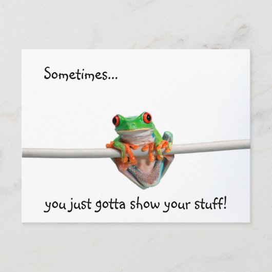 Groene boomkikker - Soms... Briefkaart (Voorkant)