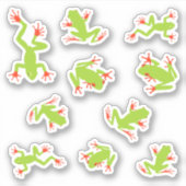Groene boomkikkers sticker (Voorkant)