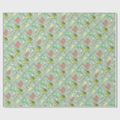 Groene boommerken met violet en roze cadeaupapier (Vlak)