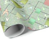 Groene boommerken met violet en roze cadeaupapier (Rol Hoek)