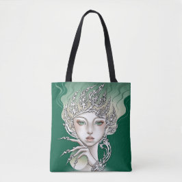 Groene boompje tote bag