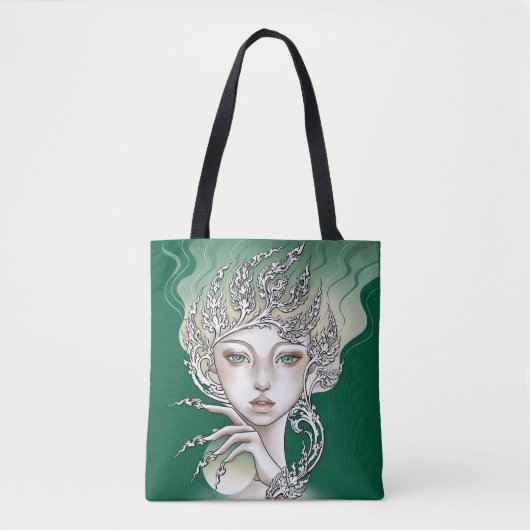 Groene boompje tote bag (Voorkant)