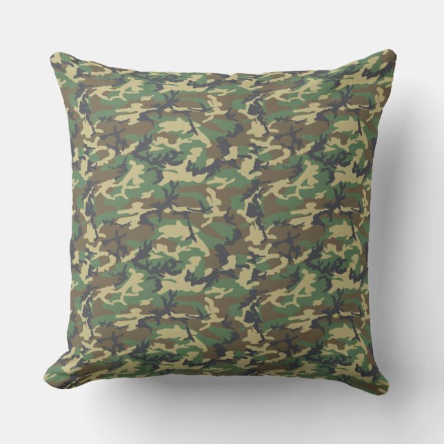 Groene boomschors | Camo Style Pattern Buitenkussen (Voorkant)
