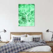 Groene boomsilhouet canvas afdruk (Insitu (Slaapkamer))