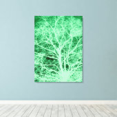 Groene boomsilhouet canvas afdruk (Insitu (Houten vloer))
