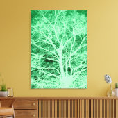 Groene boomsilhouet canvas afdruk (Insitu (Woonkamer))