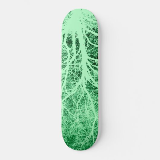 Groene boomsilhouet persoonlijk skateboard (Voorkant)