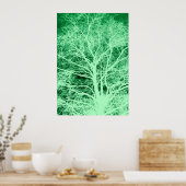Groene boomsilhouet poster (Keuken)