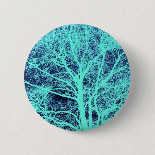 Groene boomsilhouet ronde button 5,7 cm (Voorkant)