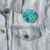 Groene boomsilhouet ronde button 5,7 cm (In situ)