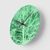 Groene boomsilhouet ronde klok (Hoek)