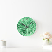 Groene boomsilhouet ronde klok (Huis)