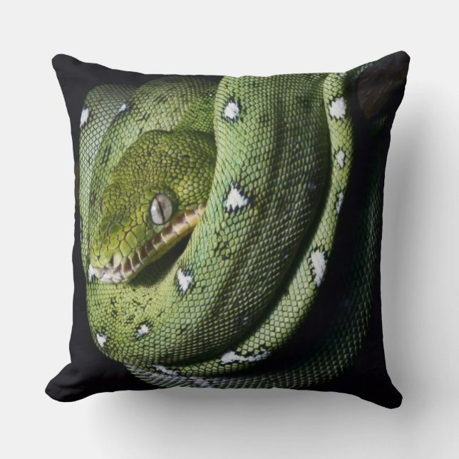 Groene boomslang emerald boa in Bolivia Kussen (Voorkant)