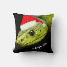 Groene boomslang in Santa Hat