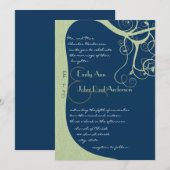 Groene boomstammen op uitnodiging van het midnight (Voorkant / Achterkant)