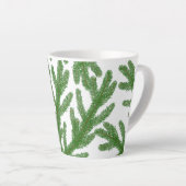 Groene boomtakken latte mok (Rechterhoek)