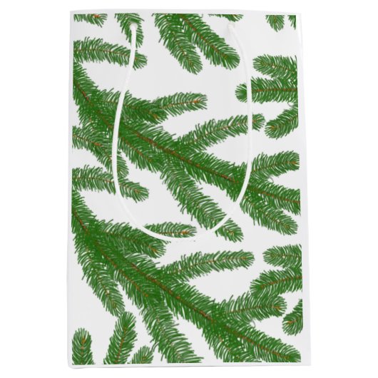 Groene boomtakken medium cadeauzakje (Voorkant)