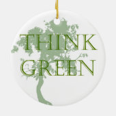 Groene boomversiering overwegen keramisch ornament (Achterkant)