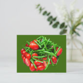 Groene Boon en Tomaten Briefkaart (Staand voorkant)