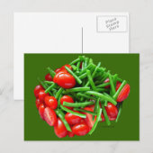 Groene Boon en Tomaten Briefkaart (Voorkant / Achterkant)