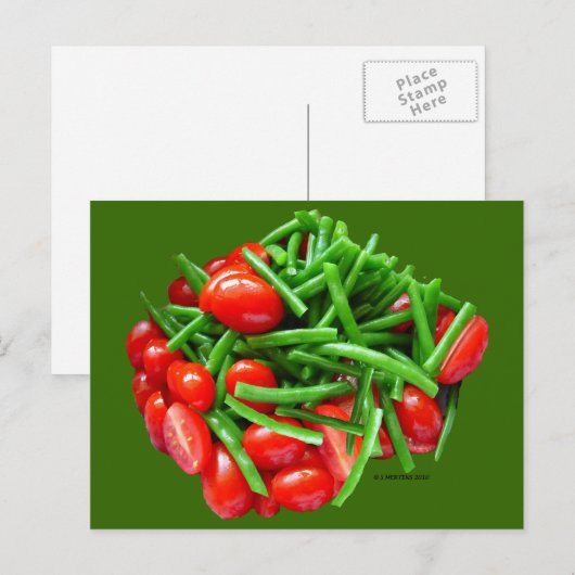 Groene Boon en Tomaten Briefkaart (Voorkant / Achterkant)