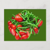 Groene Boon en Tomaten Briefkaart (Voorkant)