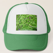 Groene Boon Hoofden Grappige Foto Tuin Gezichten Trucker Pet (Voorkant)