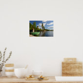 Groene boot in een fjord in Noorse poster (Keuken)