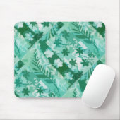 Groene bord printbloemen bladeren muismat (Met muis)