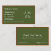 Groene bordbasis visitekaartje (Voorkant / Achterkant)