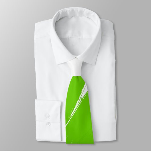 Groene Borstel Modern Witte Achtergrond Stropdas (Gebonden)