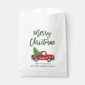 Groene Borstel Script Kerst  Truck Bedankzakje (Voorkant)