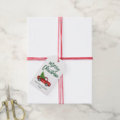 Groene Borstel Script Kerst  Truck Cadeaulabel (Met Touw)