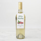 Groene Borstel Script Kerst Truck Flessenhanger (Op fles)