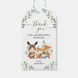 Groene Bos Aardige Bosdieren Baby Shower Cadeaulabel