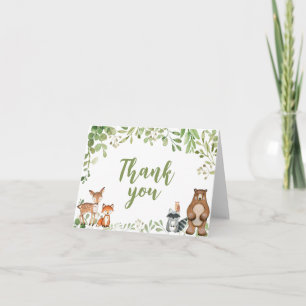 Groene Bos Baby Shower Bedankkaart