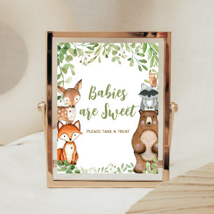 Groene Bos Baby Shower Boeken en Cadeaus Bord Poster