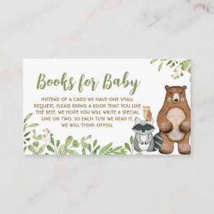Groene Bos Baby Shower Boeken voor Baby Informatiekaartje