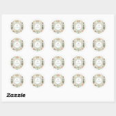 Groene bos baby shower favor ronde sticker (Vel)