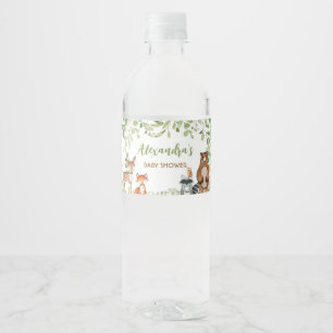 Groene Bos Baby Shower Fleslabel Waterfles Etiket