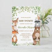 Groene Bos Baby Shower Uitnodiging (Staand voorkant)