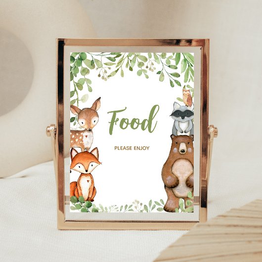 Groene Bos Baby Shower Voedsel Bord Poster