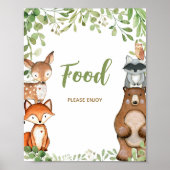 Groene Bos Baby Shower Voedsel Bord Poster (Voorkant)