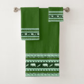 Groene bos badhanddoekenset bad handdoek (Insitu)