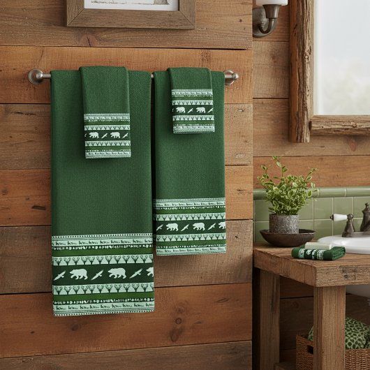 Groene bos badhanddoekenset bad handdoek