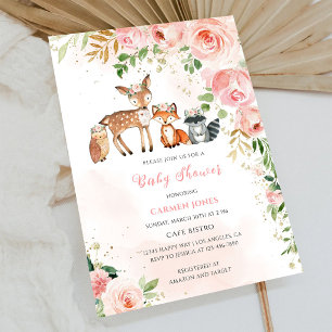 Groene Bos Bloemen Baby Shower Kaart