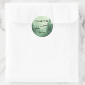 Groene Bos Bruiloft Ronde Sticker (Tas)
