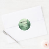 Groene Bos Bruiloft Ronde Sticker (Envelop)