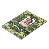 Groene bos camouflage notitieboek (Linkerzijde)