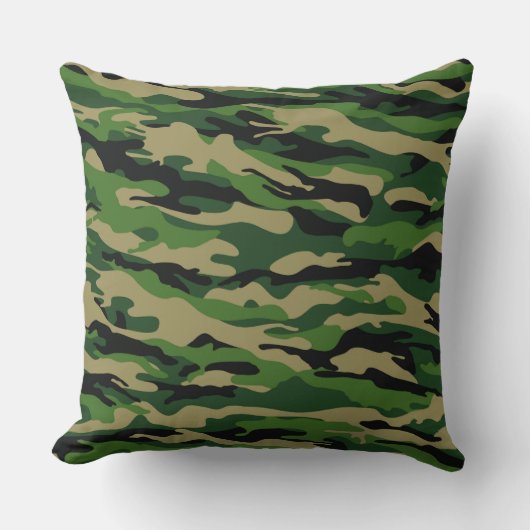 Groene bos camouflage werpkussen kussen (Voorkant)